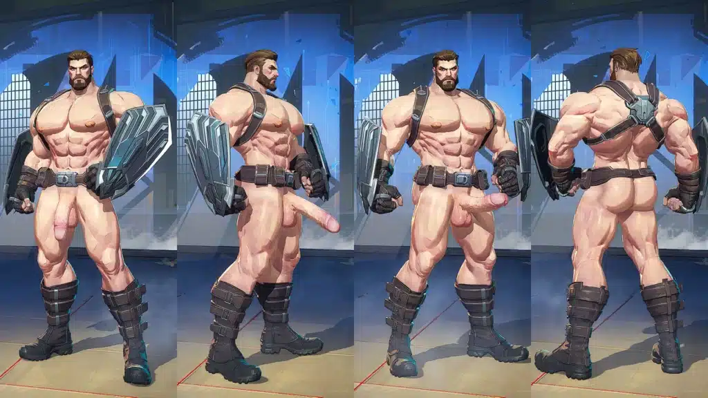 Fully nude gay muscular Captain America mod for Marvel Rivals