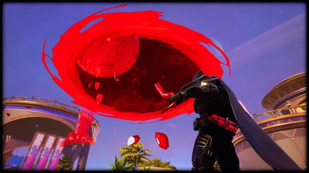 Moonknight Ghost summoning a massive crimson portal, a display of his dark powers in Marvel Rivals. The visual effects are stunning, showcasing the mod's unique enhancements to his abilities.