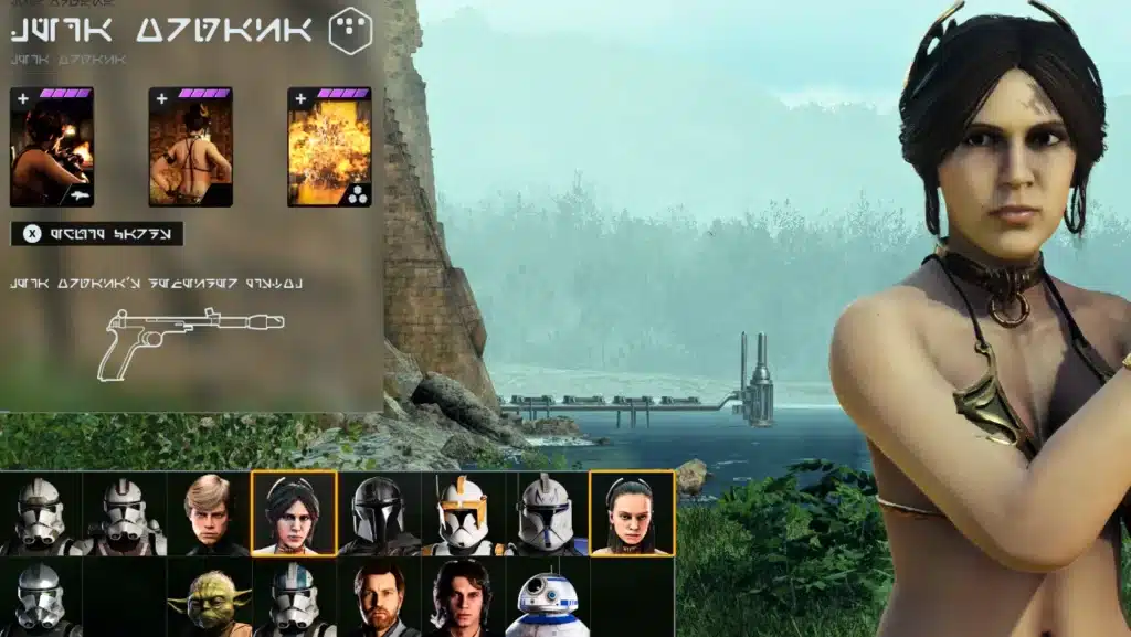 Rey star cards using Huttslayer outfit and custom artwork