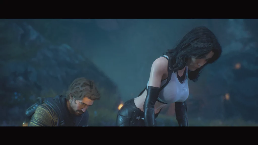 Gustave and Lune kneeling, showing close-up of modded outfit