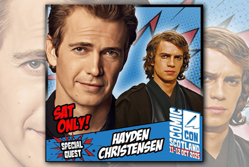 Hayden Christensen Comic Con Scotland 2025 special guest promo with Anakin Skywalker imagery
