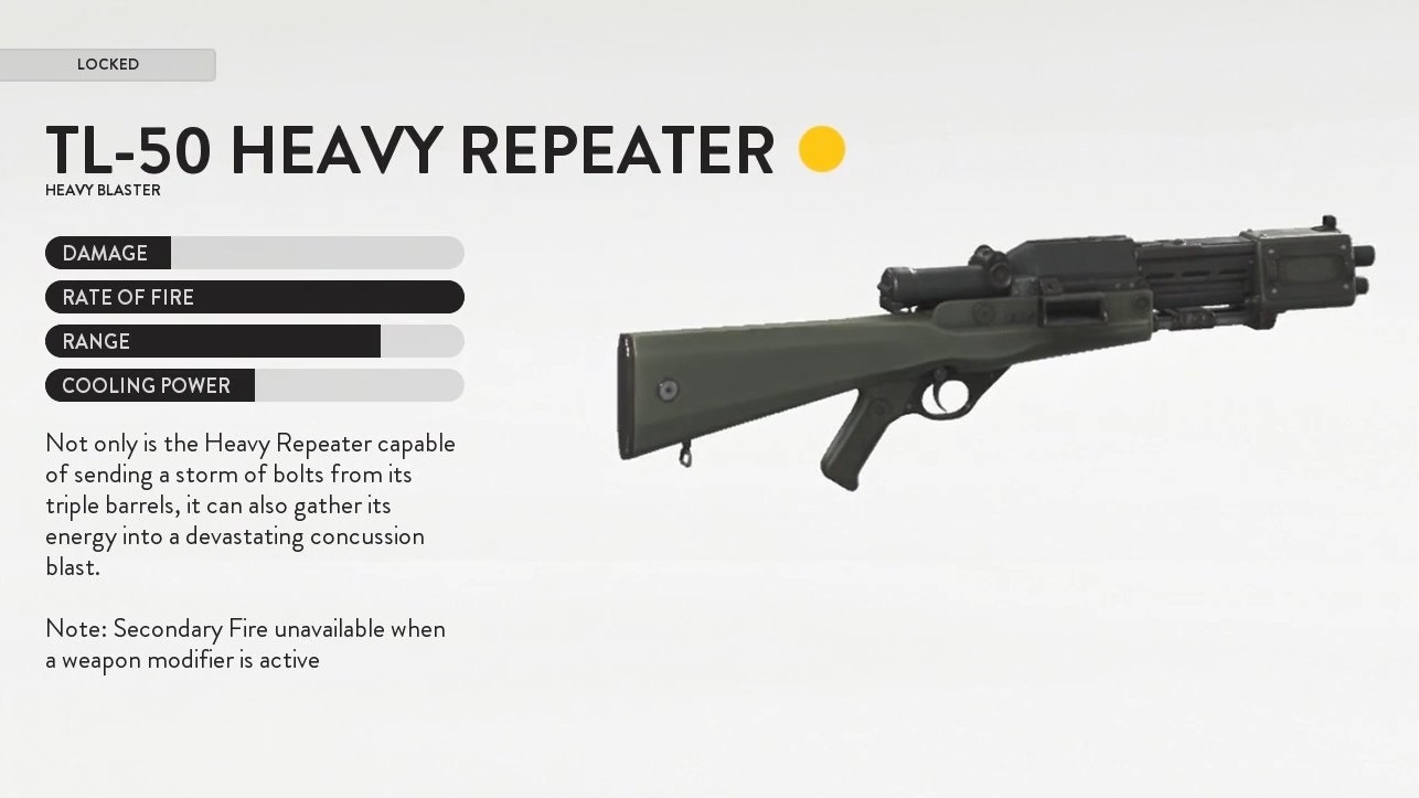 TL-50 Heavy Repeater Weapon Stats – Star Wars Battlefront