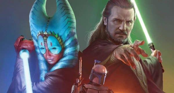 Star Wars Jedi Knights #4 cover featuring Qui-Gon Jinn and Togruta Jedi