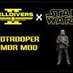 Helldivers 2 and Star Wars crossover banner featuring the Mudtrooper Armor Mod