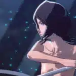 Rukia poised with sword in BLEACH Rebirth of Souls nude mod