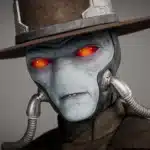 Close-up of Cad Bane with glowing red eyes in Star Wars Battlefront II mod