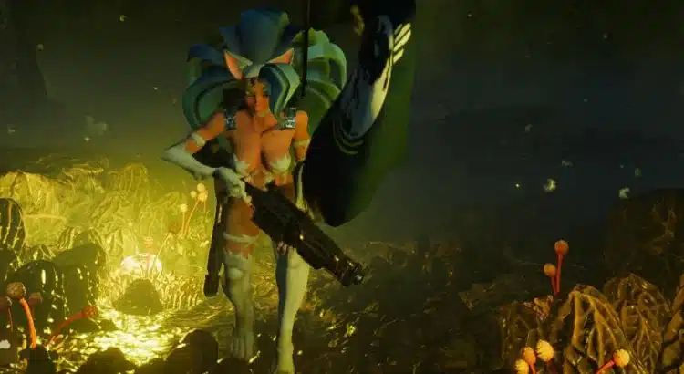 NSFW Felicia mod in Helldivers 2 jungle mission environment