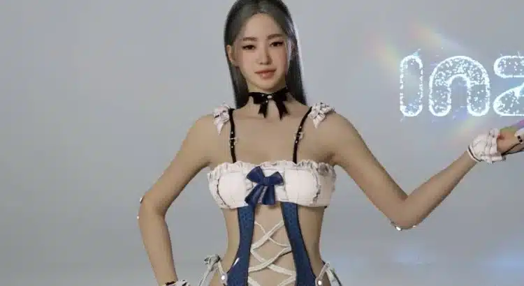 inZOI Eve Ocean Maid mod character posing with inZOI logo