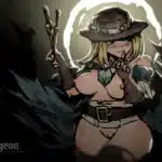 NSFW anime-style artwork of Hazu GraveRobber from Darkest Dungeon mod