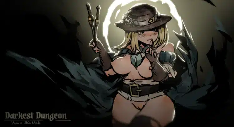 NSFW anime-style artwork of Hazu GraveRobber from Darkest Dungeon mod