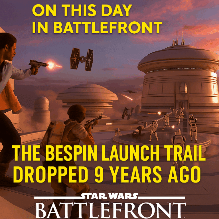 Star Wars Battlefront Bespin launch trailer anniversary graphic