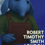 Promotional art of blue elephant-like character attending London Film & Comic Con 2025