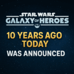 Star Wars: Galaxy of Heroes 10th anniversary announcement graphic