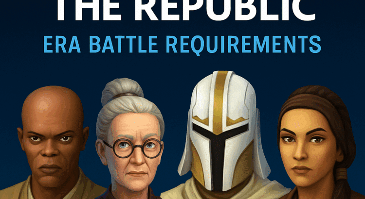 Star Wars Galaxy of Heroes Crimes Against the Republic Era Battle graphic