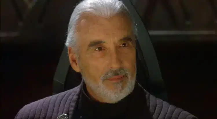 Christopher Lee portraying Count Dooku in Star Wars: Attack of the Clones