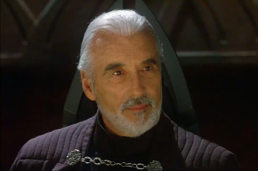 Christopher Lee portraying Count Dooku in Star Wars: Attack of the Clones