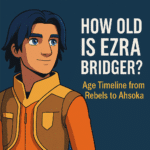 Ezra Bridger with lightsaber in Star Wars Rebels attire, space background