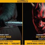 Darth Maul in Battlefront II with Community Quest rewards "Vigilant" pose and "Kenobi" voice line (July 11–21).