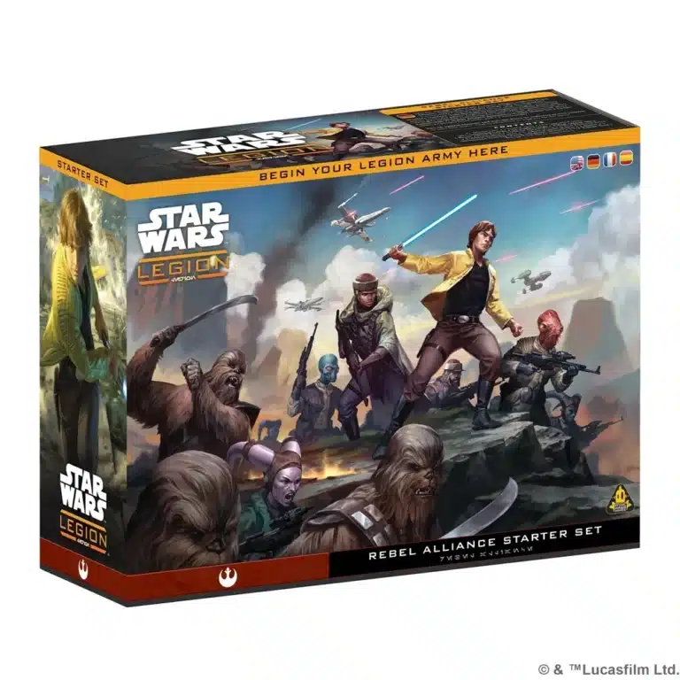 Star Wars: Legion Rebel Alliance Starter Set box art featuring Luke Skywalker and Rebel troops