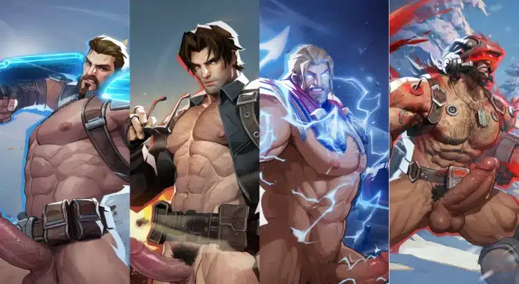 Nude male Marvel Rivals characters in MVP victory screen lineup