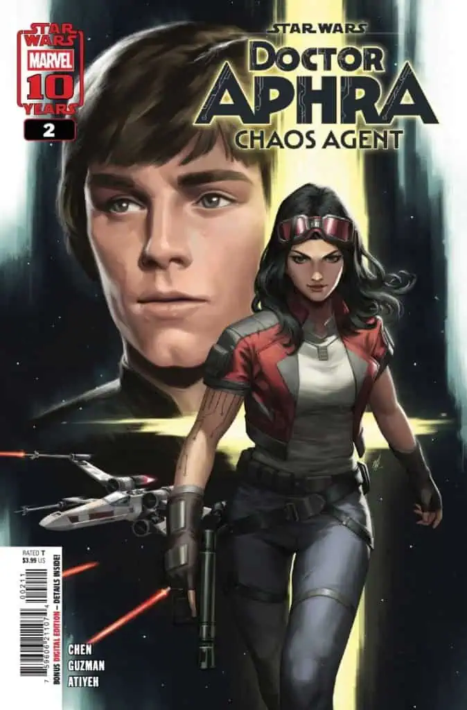 Doctor Aphra and Luke Skywalker featured on the main cover of Doctor Aphra – Chaos Agent #2