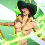 Nude Summer Loki mod artwork with green magical energy and wide-brimmed hat