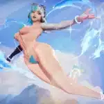 Luna leaps through a splash of water in her Cool Summer skin mod for Marvel Rivals