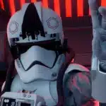 First Order AT-M6 Driver making a hand gesture in Battlefront II mod