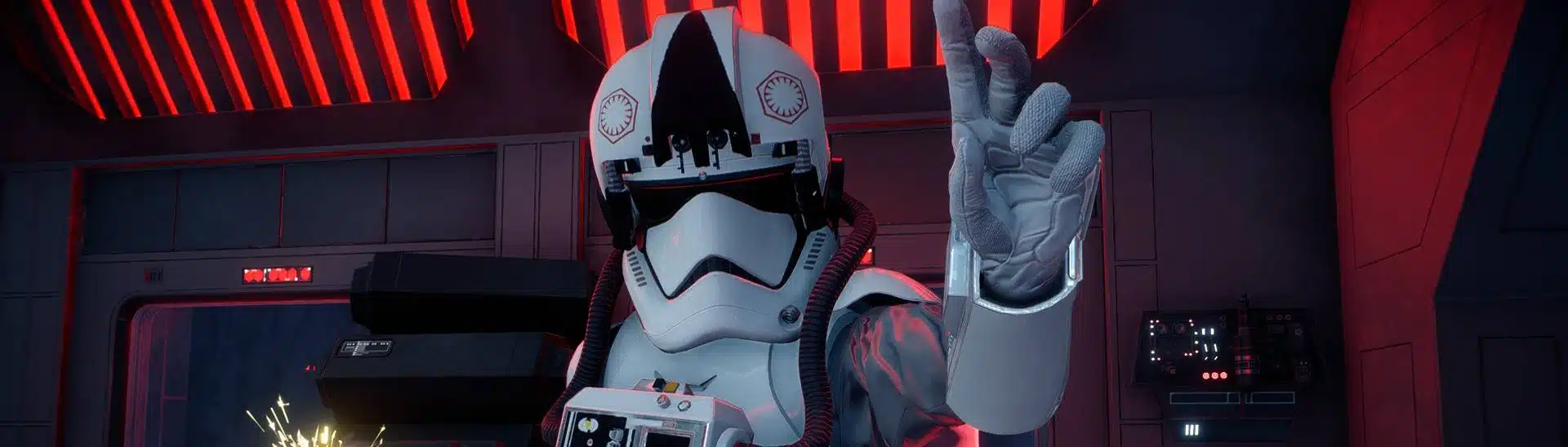 First Order AT-M6 Driver making a hand gesture in Battlefront II mod