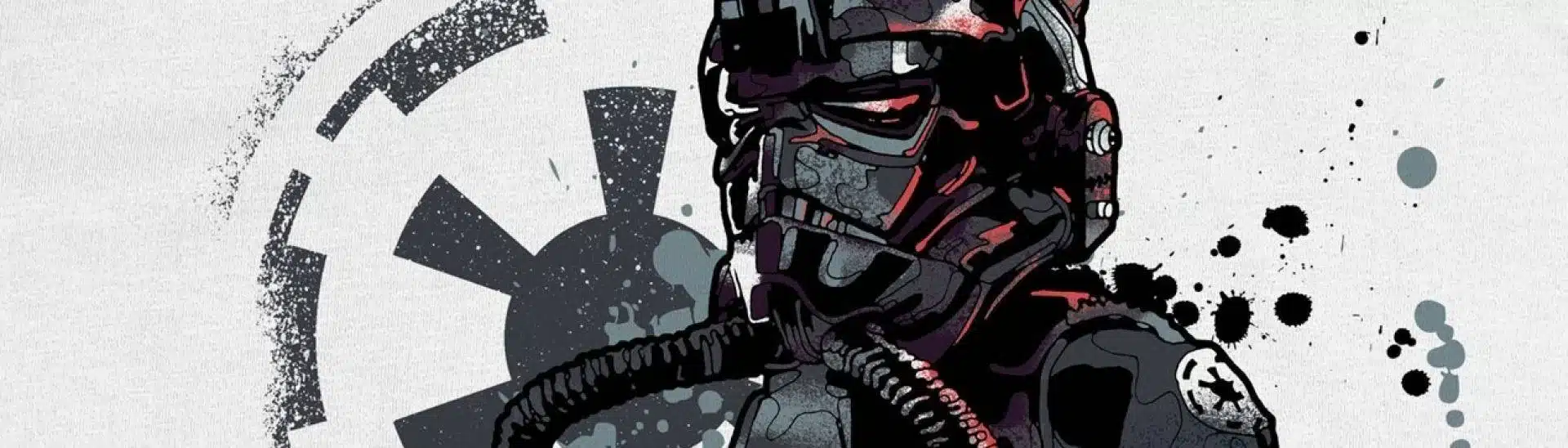 Artistic rendering of Imperial Star Wars TIE pilot in helmet and flight gear
