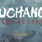 Wuchang Fallen Feathers title screen with curvy female warrior in revealing embroidered armor