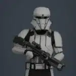 Imperial Combat Pilot armor front, side, and rear view from Battlefront II mod