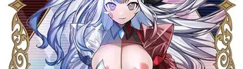 NSFW Master Duel sleeve close-up featuring silver-haired anime girl with exaggerated proportions