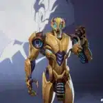 Marvel Rivals Ultron NSFW mod with detailed flaccid cock exposed in gold armor