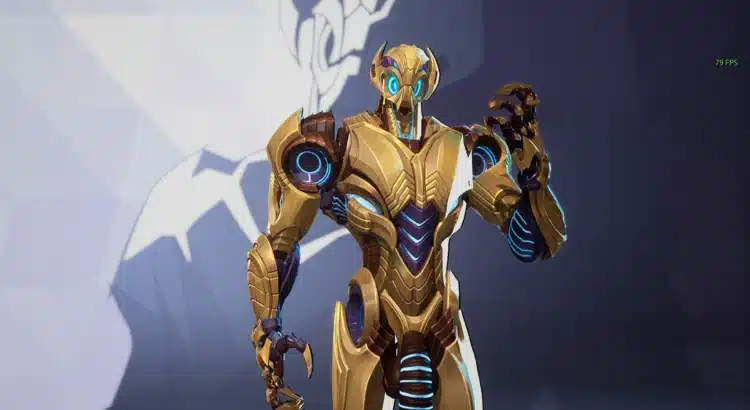 Marvel Rivals Ultron NSFW mod with detailed flaccid cock exposed in gold armor