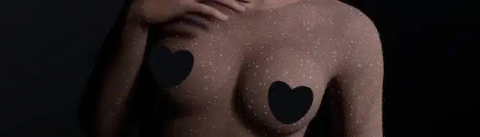 Close-up of fishnet dress with nude body underneath in inZOI mod
