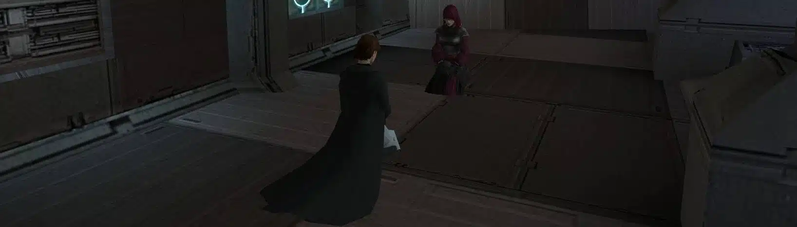 Jedi Exile talking to Visas Marr aboard the Ebon Hawk in KOTOR II