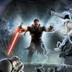 Starkiller using Force lightning on stormtroopers in The Force Unleashed