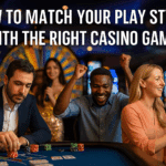 Four diverse players enjoying different casino games at a modern gaming table