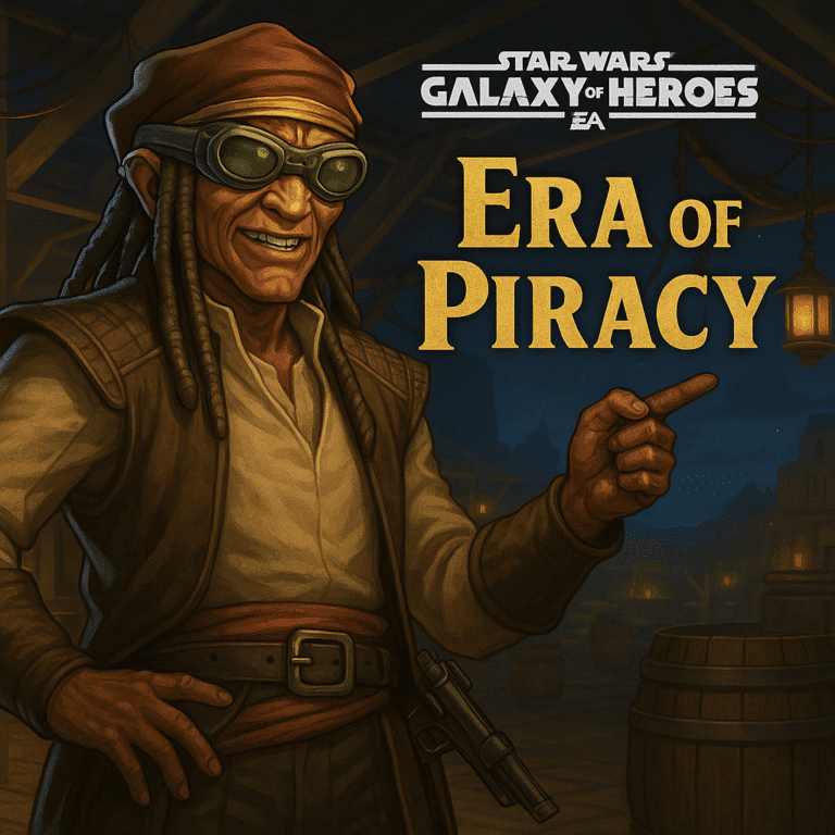 Hondo Ohnaka promoting the Star Wars: Galaxy of Heroes Era of Piracy event