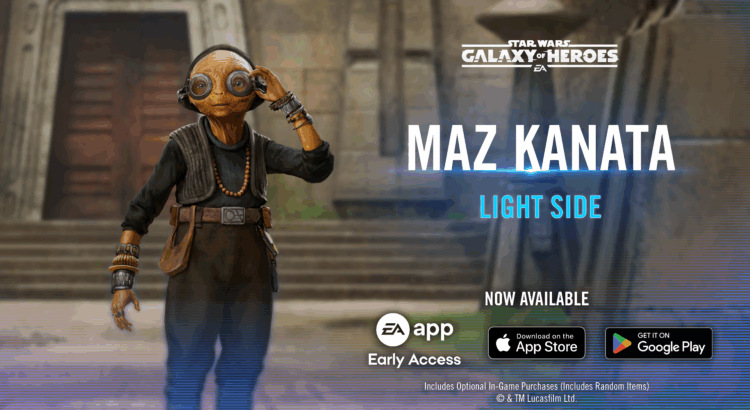 Maz Kanata Light Side character reveal in Star Wars: Galaxy of Heroes mobile game