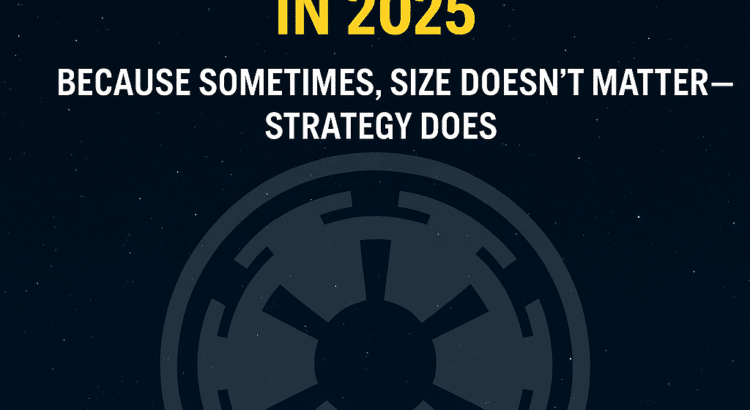 Banner image with yellow text reading "Conquest Events for Small SWTOR Guilds in 2025" over a starry background with a Galactic Republic symbol.