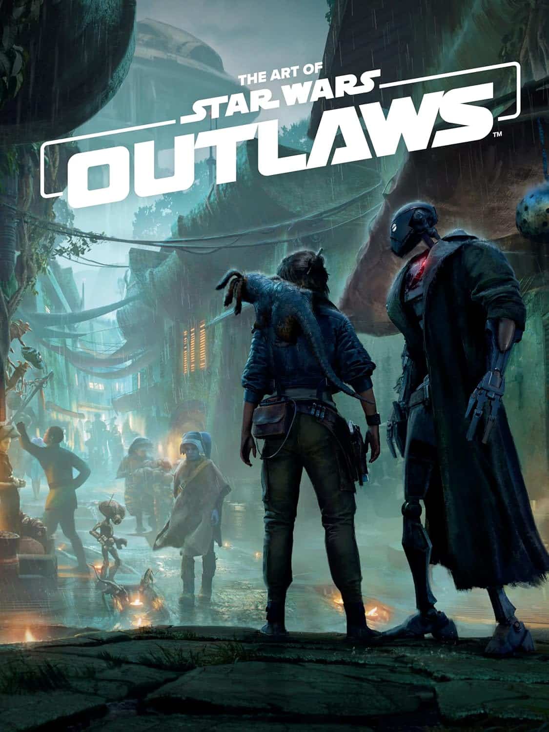 Official cover art of The Art of Star Wars Outlaws featuring Kay Vess and ND-5