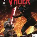 Kylo Ren battles Jedi survivor Grandea in a fiery duel on the cover of Legacy of Vader #7