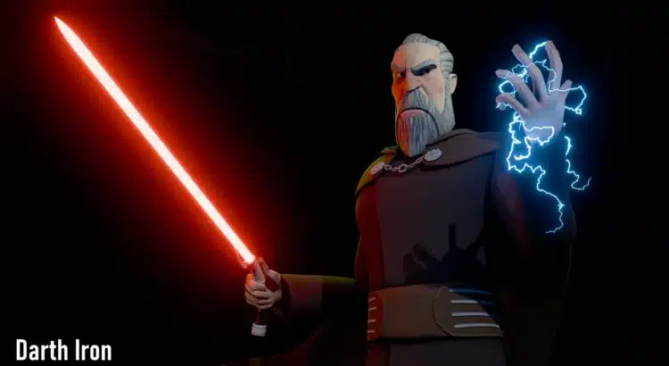 Star Wars Battlefront II Clone Wars Dooku mod with red lightsaber and Force lightning