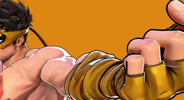 Marvel Rivals Iron Fist character close-up with yellow mask and fighting pose