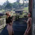 Red Dead Redemption 2 NSFW mod nude prostitutes smoking on balcony