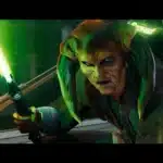 Iktotchi Jedi wielding a green lightsaber in Star Wars Jedi: Survivor