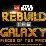 LEGO Star Wars Rebuild the Galaxy Pieces of the Past logo with starfield background
