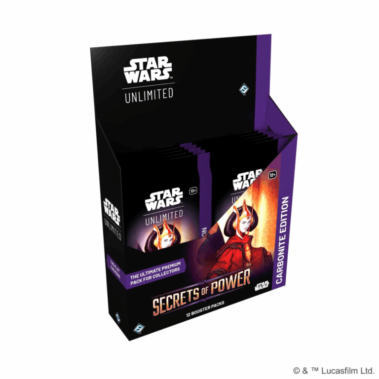 Star Wars Unlimited Secrets of Power Carbonite Edition 16-card booster pack featuring Queen Amidala artwork.
